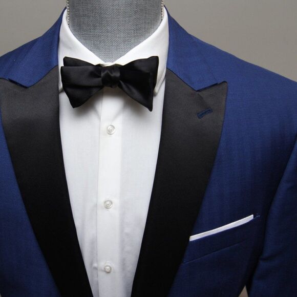 NWT Men's bow tie 100%Silk Charmeuse Black Self tied‎ Bow tie Straight - Picture 7 of 16